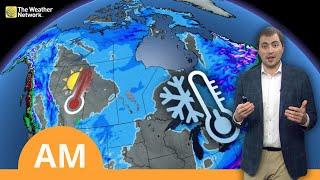 Canada's National Forecast: Cold Temperatures Moves East, Some Relief For West | #WeatherAM