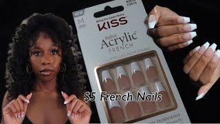 $5 PRESS ON FRENCH TIPS?! | Trying Kiss Salon Acrylic French Nails + Tips for 3 week wear