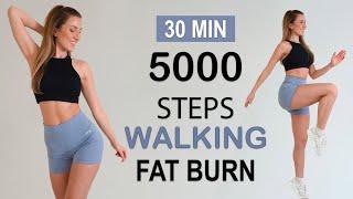 5000 STEPS IN 30 Min - Walking FAT BURN Workout to the BEAT, Super Fun, No Repeat, No Jumping