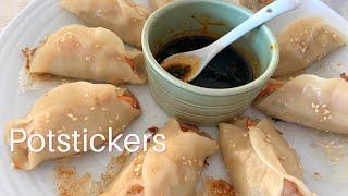 Easy Potstickers with Shrimp! Pan Fried Dumplings| 冰花大虾锅贴