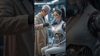 A roboticist repairs a pretty robot #humanoid #robot