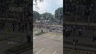 Parade in Dumaguete viewing at Starbucks While the parade passed!