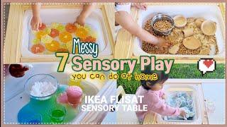 7 MESSY PLAY ideas for 12-18 months | The 5 senses activities on IKEA FLISAT table