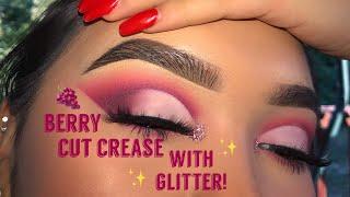 BERRY HALF CUT CREASE WITH GLITTER