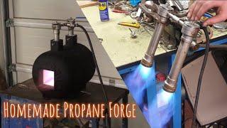 Homemade Blacksmith Propane Gas Forge Dual Burner