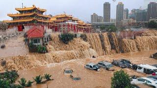 Now China is paralyzed! Storm causes flash floods in Shandong, cars floating