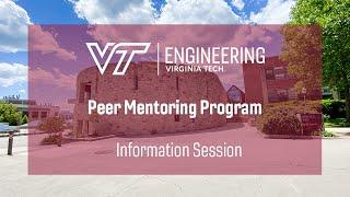 Virginia Tech CEED Peer Mentoring Information