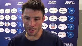 Ildar Hafizov (USA) after repechage bout at 60 kg at 2022 World Championships