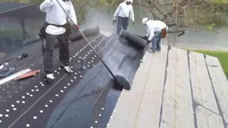 New Roofing - Roof 90lb hotmop Installation and Roof tile loading