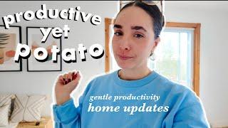  productive yet potato vlog | gentle productivity, home updates, cozy hobbies