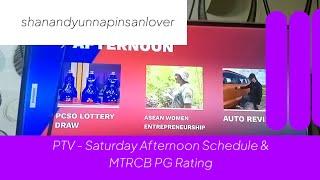 (online live only) PTV - Saturday Afternoon Schedule, Station ID & MTRCB PG Rating [JUL-27-2024]