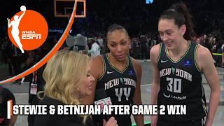 Breanna Stewart & Betnijah Laney-Hamilton emotional after Game 2 win in WNBA Finals  | WNBA on ESPN