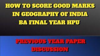 II Question paper Review II GEOGRAPHY OF INDIA II