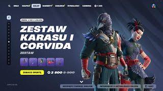 SKLEP FORTNITE 9.02.2025 *NOWE SKINY CORVIDA I KARASU, NOWA EMOTKA TOUCHING THE SKY, KRABIK*