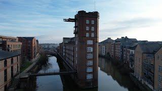 A Chocolate Factory In York / With A Battle Turret / York / Yorkshire / UK / Drone