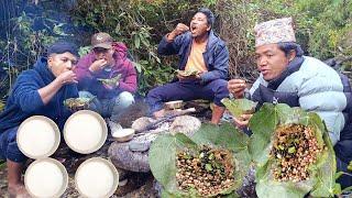 Traditional Nepali Dish Crispy Corn With Spicy Gundruk Pickle