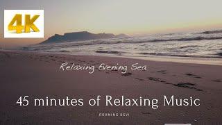 4k Relaxing Atlantic calm evening sea beach with music At Cape Town ,South Africa