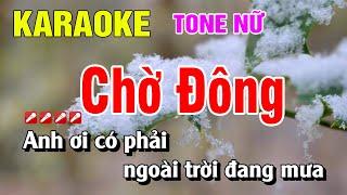 Karaoke Chờ Đông Tone Nữ Nhạc Sống Dễ Hát | Nguyễn Linh