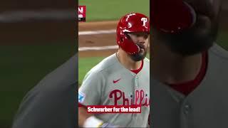 Kyle Schwarber puts the Phillies in front with a 428-foot blast!