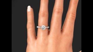 Ritani 1RZ3279 Solitaire Engagement Ring on Hand