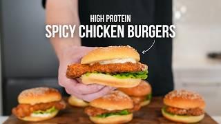 HIGH PROTEIN Spicy Chicken Burgers Perfect for MUSCLE GAIN