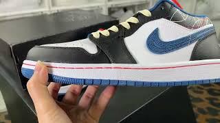 Nike Air Jordan 1 Low SE Black Industrial Blue AJ1 men's women's sports basketball shoes FV3622-141