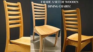 WOODWORKING// How to make wooden chairs for a dining table!