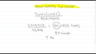 Receivables turnover