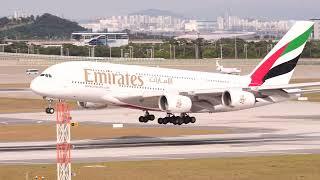 Emirates A380 Landing Slow Motion Landing Seoul Incheon Airport