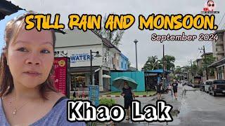 Driving to Soi Bangnieng on a rainy day | Still rain and monsoon.  Khao Lak Thailand 