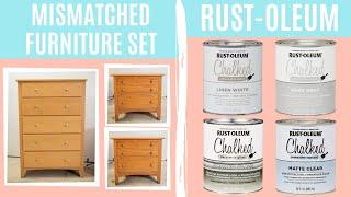 Flipping a Goodwill Mismatched Furniture Set with Rustoleum Smoked Glaze