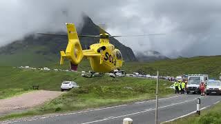 Superb flying by Scottish Charity Air Ambulance in Glen Coe