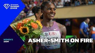 Dina Asher-Smith on FIRE in Lausanne 100m - Wanda Diamond League 2024