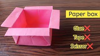 Origami storage box|DIY paper box|Easy origami paper box|How to make paper box without glue