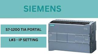 SIEMENS 57-1200- TIA PORTAL-IP Setting| Learn Complete Siemens PLC Training in Hindi|