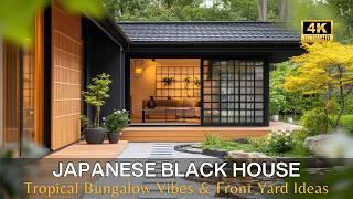 Tiny Modern Japanese Black House Tour: Tropical Bungalow Vibes & Lush Front Yard Landscaping