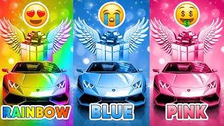 Choose Your Gift  3 gift box challenge || 2 good 1bad | Pink Rainbow or Blue How lucky are you?