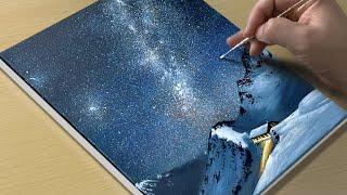 How to Draw a View of the Milky Way / Acrylic Painting TUTORIAL