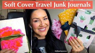 8 Soft Cover Travel Junk Journals with Grungy Papers Plus BONUS Junk Journal Ephemera Kit