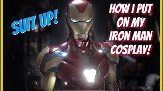 Wearing My 3D Printed Mk85 Iron Man Cosplay - How to put it on!