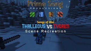 Thalleous vs Tygren on Mt. Velgrin - Songs of War Scene Recreation in Minecraft