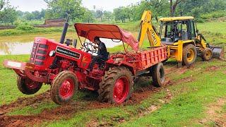 JCB 3dx Eco Excellence Machine Loading Mud in Mahindra 275 Di Tractor #jcb #tractor