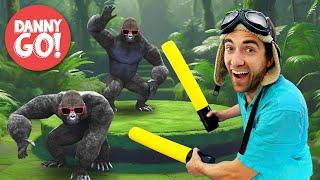 "Gorilla Smash!" Drum-Along Dance  Brain Break | Danny Go! Songs for Kids