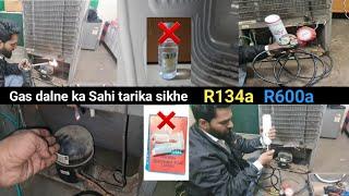 refrigerator gas charging process||R134+R600