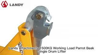 Landy Attachments 1500KG Working Load Parrot Beak Single Drum Lifter