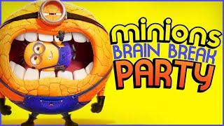 Minions Brain Break Party  Floor is Lava  Just Dance  Freeze Dance for Kids