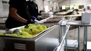 Feeding Afghan families at Fort Bliss' Doña Ana Complex in New Mexico.