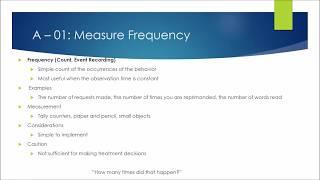 BCBA Exam Prep: A-01 Frequency