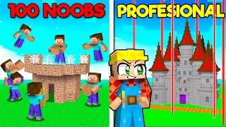 Enfrenté a 100 JUGADORES vs 1 CONSTRUCTOR PROFESIONAL en MINECRAFT