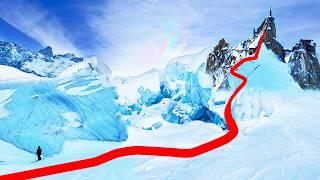 Längste Ski-Abfahrt der Welt — Gefährliche Gletscherroute (20km) im Vallée Blanche - Chamonix